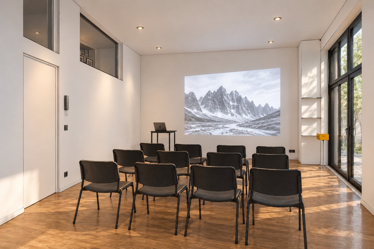Skizze: Workshop und Präsentation im Studio